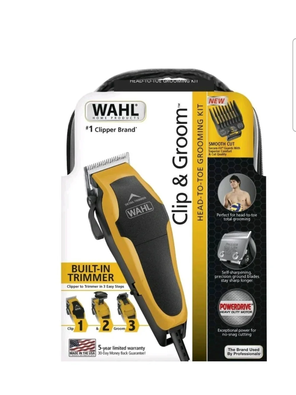 Wahl Clip N Groom Men's Haircut Kit With Built in Finishing Trimmer 79900-1701